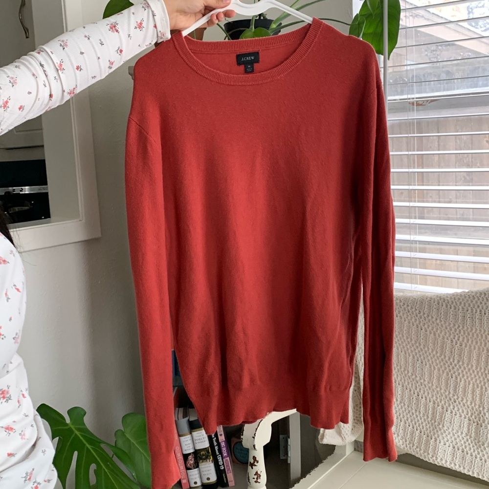 J. Crew Men’s Coral Red Crewneck Sweater